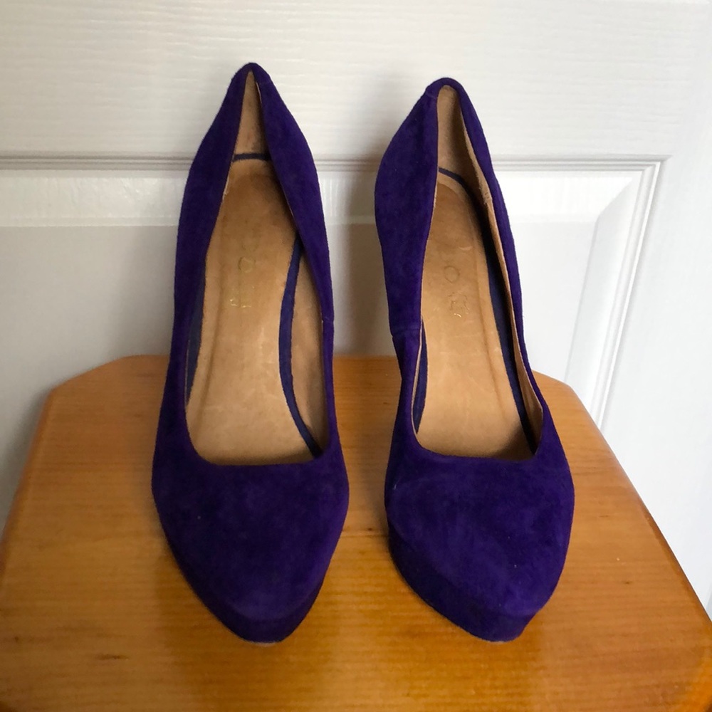 ALDO: Purple suede pumps